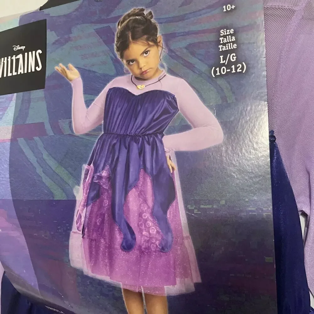 Disney Villains Ursula Large 10/12 Purple Blue Tutu Dress Halloween Costume
